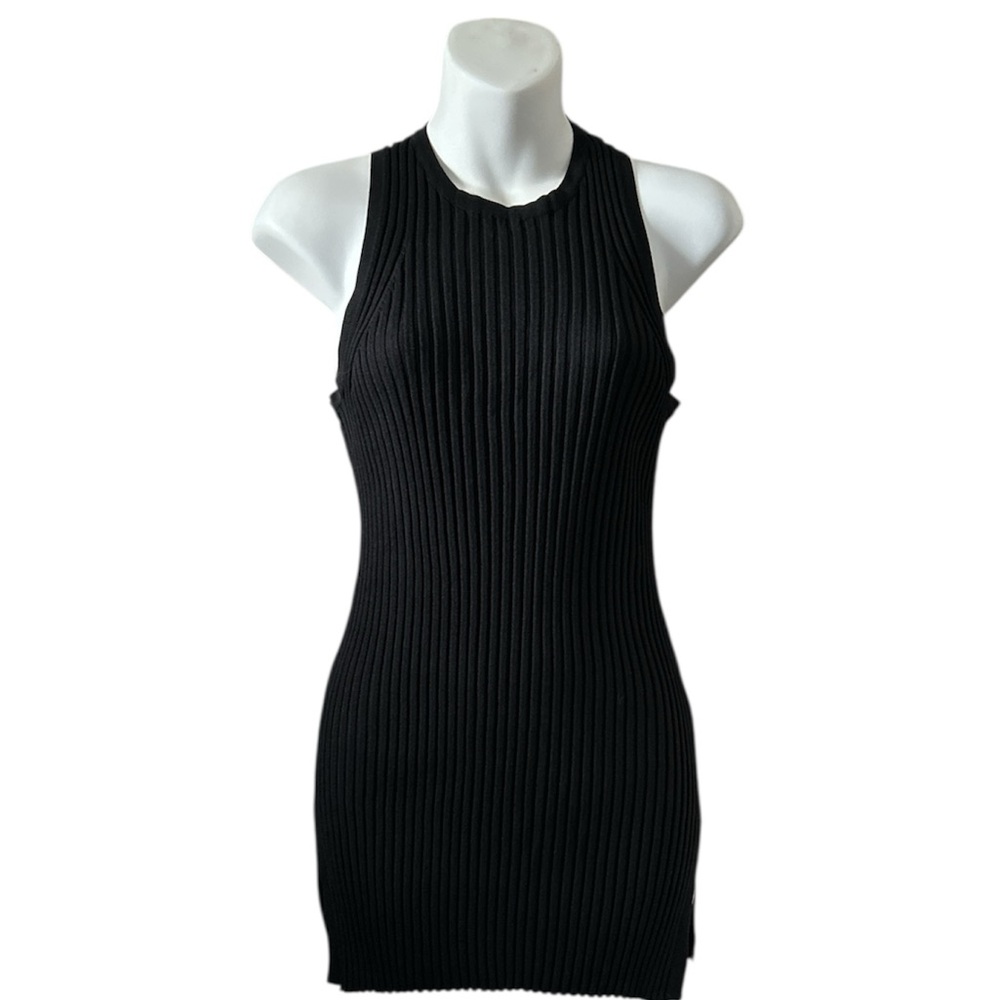 Universal Standard ribbed knit tank black